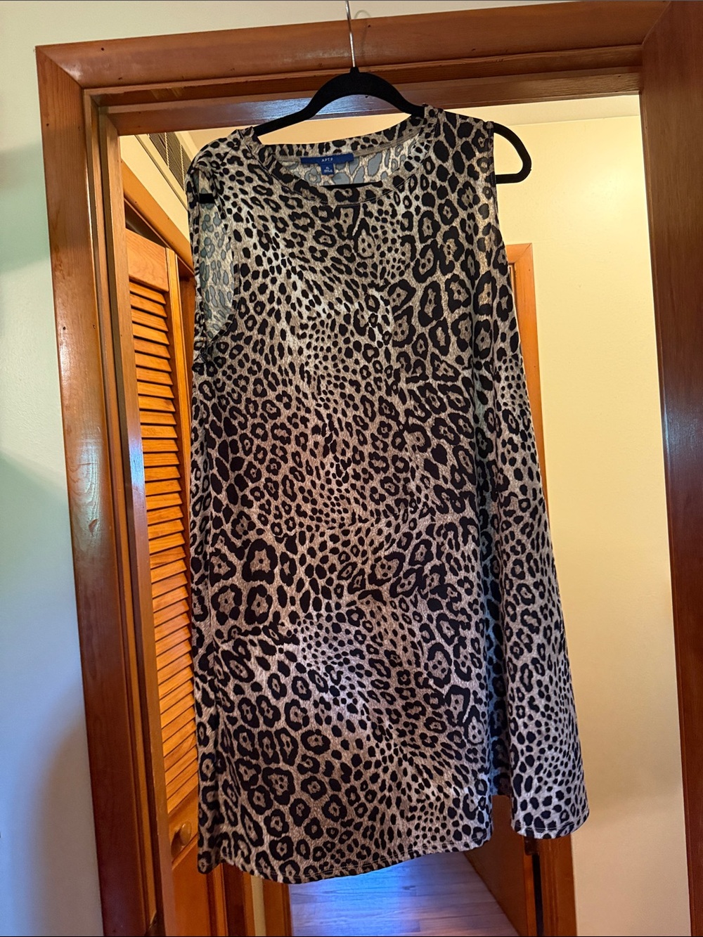 Apt. 9 One-Shoulder Leopard Print Dress in Black and Tan